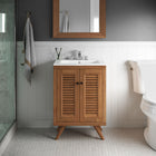 Modway - Birdie 24" Vanette de salle de bain - Blanc naturel-Construction en bois de teck