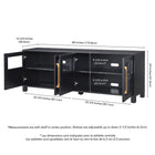 Hudson&Canal - Meuble TV Holbrook pour téléviseurs jusqu'à 75" - Grain noir-Dimensions du produit : 15,75" L x 68" l x 24" H