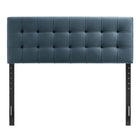 Modway - Lily Velours de performance résistant aux taches Tête de lit Queen size, Bleu Cadet-Cinq positions de montée