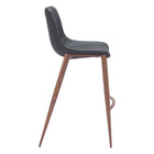 Zuo - Magnus Tabouret de bar - Noir/Noyer - Ensemble de 2-Dimensions: 21,7 po L x 20,7 po L x 43,3 po H