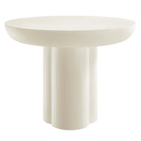 Modway - Caspian Béton rond de 40 po Table à manger, Blanc-Table à manger moderne contemporaine