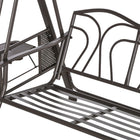Outsunny - Balancelle de porche 3 places robuste avec auvent inclinable, bleu foncé-Coussins rembourrés épais de 3,25 po et 2 coussins ronds offrent un confort d'assise supplémentaire
