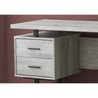 Monarch Specialties - 7417 Bureau 60 po L - Faux Bois Gris/Metal Noir-La configuration réversible permet une installation à gauche ou à droite selon vos besoins.