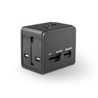 LOGiiX - World Traveler Adaptateur de voyage chargeur USB (2023) - Noir-Chargez jusqu'à 4 appareils avec les 2 ports USB-A intégrés, 1 port USB Type-C et un adaptateur secteur