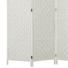 HOMCOM - Cloison de séparation autoportante à 3 panneaux tissée à la main pour bureau à domicile - blanc-Dimensions totales : 53,2 po l x 0,8 po p x 70,9 po H (135 x 2 x 180 cm) 
