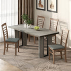 HOMCOM - Grande table à manger 71 po de style industriel pour 8 personnes - finition bois gris-Plateau de 1,6 po (4 cm) d'épaisseur permettant à la table de cuisine de supporter les repas quotidiens en toute confiance 