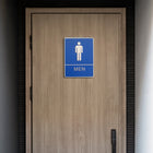 Futech - Panneau de toilettes homme avec braille - Bleu - Paquet de 2-Application adhésive incluse pour le montage