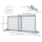 PawHut - Barrière pour animaux autoportante avec longueur réglable de 41 po à 72 po - gris-bleu-Convient aux couloirs, portes ou autres zones à bloquer 