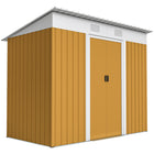 Outsunny - remise de rangement extérieure 7 pi x 4 pi - jaune-Espace de rangement ample  
