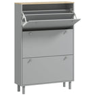 HOMCOM - Armoire à chaussures avec 3 tiroirs rabattables pour 24 paires - gris-Trois tiroirs basculants peuvent contenir jusqu'à 24 paires de chaussures CA 10 