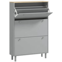 HOMCOM - Armoire à chaussures avec 3 tiroirs rabattables pour 24 paires - gris-Trois tiroirs basculants peuvent contenir jusqu'à 24 paires de chaussures CA 10 