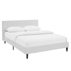 Modway - Linnea Imitation cuir Lit Queen, Blanc-Base en contreplaqué robuste rembourré en vinyle