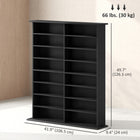 HOMCOM - Étagère CD à 8 niveaux avec 16 compartiments - noir-Fabriqué en panneaux de particules avec une surface en mélamine pour un entretien facile 