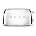SMEG - Toaster Rétro À Long Slot 4 Tranches - Argent-12 niveaux de grillage différents pour de meilleurs résultats , fonction de décongélation , fonction de réchauffage , fonction bagel pour griller uniquement un côté de la tranche.