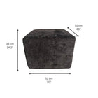 Exform - Sloane Cube - Tabouret, pouf, table d'appoint - Chenille noire-Idéal pour : maisons, condominiums, appartements, bureaux, hôtels, salons, espaces commerciaux