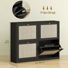 HOMCOM - Armoire à chaussures étroite avec 4 tiroirs rabattables pour entrée ou couloir - noir-Profondeur compacte adaptée aux espaces étroits 