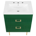 Modway - Daybreak 24" Vanette de salle de bain - Vert Blanc-Tiroirs spacieux