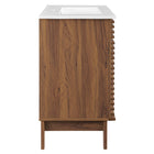 Modway - Render 30" Armoire à coiffeuse de salle de bain - Blanc noyer-Comptoir intégré