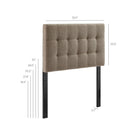 Modway - Lily Rembourré Tête de lit taille jumelle, Taupe-Tête de lit taille jumelle