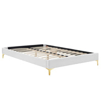 Modway - Sutton Performance Velvet Cadre de lit complet, Blanc-Cadre de lit complet
