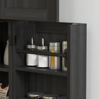 HOMCOM - Armoire de cuisine garde-manger 64 po avec étagères réglables - noir-Assemblage requis 