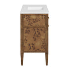 Modway - Elysian 48" Vanité de salle de bain à un seul lavabo - Brun blanc-Construction en bois de manguier