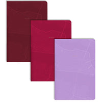 Mead - West Village Cahier cousu, paq. 3, 9 po H x 6 po l, 40 feuilles-Ensemble de trois : comprend des cahiers en bourgogne, fuchsia et lavande douce pour une utilisation polyvalente