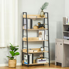 HOMCOM - Bibliothèque de rangement moderne avec étagères larges à 5 niveaux - chêne-Construction à 5 niveaux pour un rangement optionnel avec beaucoup d'espace 