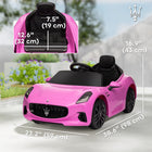 Qaba - Voiture électrique Maserati Gran Turismo 12V sous licence pour enfants - rose-Contrôle parental à distance ou conduite manuelle par les enfants pour plus de flexibilité 
