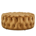 Modway - Amour Gros rond à boutons touffés Performance Velvet Ottoman - Cognac-Capacité de poids de l’ottoman : 330 lb