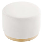 Modway - Tilden Grand velours rond de performance de 23" Rembourré Ottoman - Albâtre naturel-Arrivée entièrement assemblée