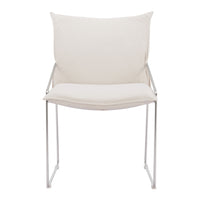 Zuo - Pola Chaise de salle à manger - Blanc - Ensemble de 2-Polyester doux et chaleureux