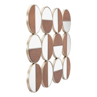 Zuo - Miroir rond Cycle - Or/Noyer-Suspension horizontale ou verticale