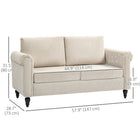 HOMCOM - Canapé loveseat avec accoudoirs courbés - beige-La housse du coussin dorsal est amovible et lavable pour plus de praticité 