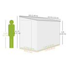 Outsunny - Abri de rangement extérieur 4,3 pi x 8 pi, avec porte verrouillable, gris foncé-Le toit incliné permet un écoulement rapide de l'eau lors des jours de pluie 
