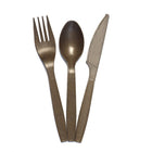 Eco Dinnerware - Ensemble de couverts emballés - Paquet de 300-Brun, paillettes de grains de café