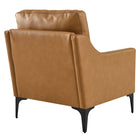 Modway - Corland Cuir Fauteuil - Tan-Expéditions dans une boîte pratique