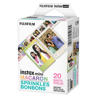 Fujifilm - Instax Mini Instant ensemble de films instantanés, 20 poses - Macaron/Bonbons-Films instantanés Instax Mini à deux motifs en bordure