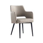 Manhattan Comfort - Lot de 2 fauteuils de salle à manger modernes Tremont 58 cm, revêtement similicuir taupe-Capacité de poids : 125 kg chacun