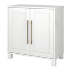 Hudson&Canal - Meuble d'appoint Chabot de 71 cm de largeur - Blanc-La capacité de poids supérieure est de 50 lb, l'étagère du milieu peut supporter 30 lb, tandis que l'étagère inférieure peut supporter 45 lb
