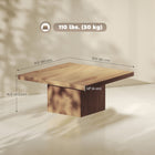 HOMCOM - Table basse carrée avec plateau épais - bois naturel-La surface spacieuse de 31,5 po x 31,5 po accueille décorations, boissons et essentiels