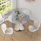 HOMCOM - Chaises de salle à manger avec dossier rembourré - blanc crème - ensemble de 4-Les pieds en acier offrent soutien et stabilité
