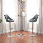 HOMCOM - Table de bar ronde pour 2, assemblage facile pour bar à domicile, cocktail, bistrot - transparent-Plateau en verre trempé pour une apparence élégante et une protection délicate 