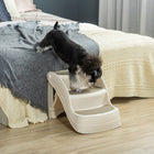 PawHut - Escalier pliable pour animaux 3 marches pour petits avec marches antidérapantes - crème-Conception légère et stable, facile à transporter et à déplacer 