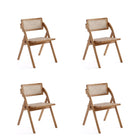 Manhattan Comfort - Lot de 4 chaises pliantes de salle à manger Lambinet 53 cm style industriel chic - Nature-Chaise de salle à manger pliante moderne style industriel chic en rotin parfaite pour la salle à manger lot de 4