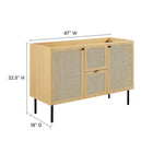 Modway - Chaucer 48" Armoire de toilette de salle de bain (lavabo non inclus) - Chêne-Étagères ajustables