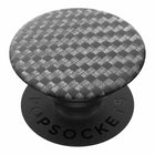 PopSockets - PopGrip - Carbonite Tissée Noir-Désormais compatible avec le chargement sans fil grâce au retrait facile du PopTop