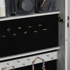 HOMCOM - Armoire à bijaux avec miroir - 15 po L x 15 po l x 61,75 po H - blanc-Sécurité accrue avec une sangle murale fixe à l'arrière du miroir 