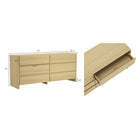 Manhattan Comfort - Linda 72" Moderne Commode Double à 6 Tiroirs - Chêne Naturel-Design minimaliste à profil bas avec des façades de tiroirs lisses et arrondies pour une esthétique moderne et douce