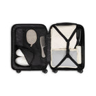 Swiss Mobility - Valise de cabine à coque rigide 21.50po de la collection QUAD - Noir-Double roulettes pivotantes à 360 degrés pour un roulement fluide et silencieux (8 roues)